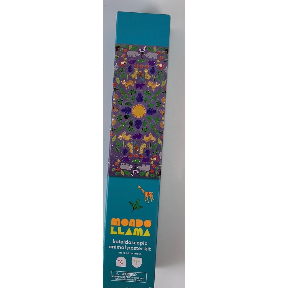 Lot of 10 Mondo Llama Kaleidoscopic Animal Poster-Sticker by Number DIY Art Kit